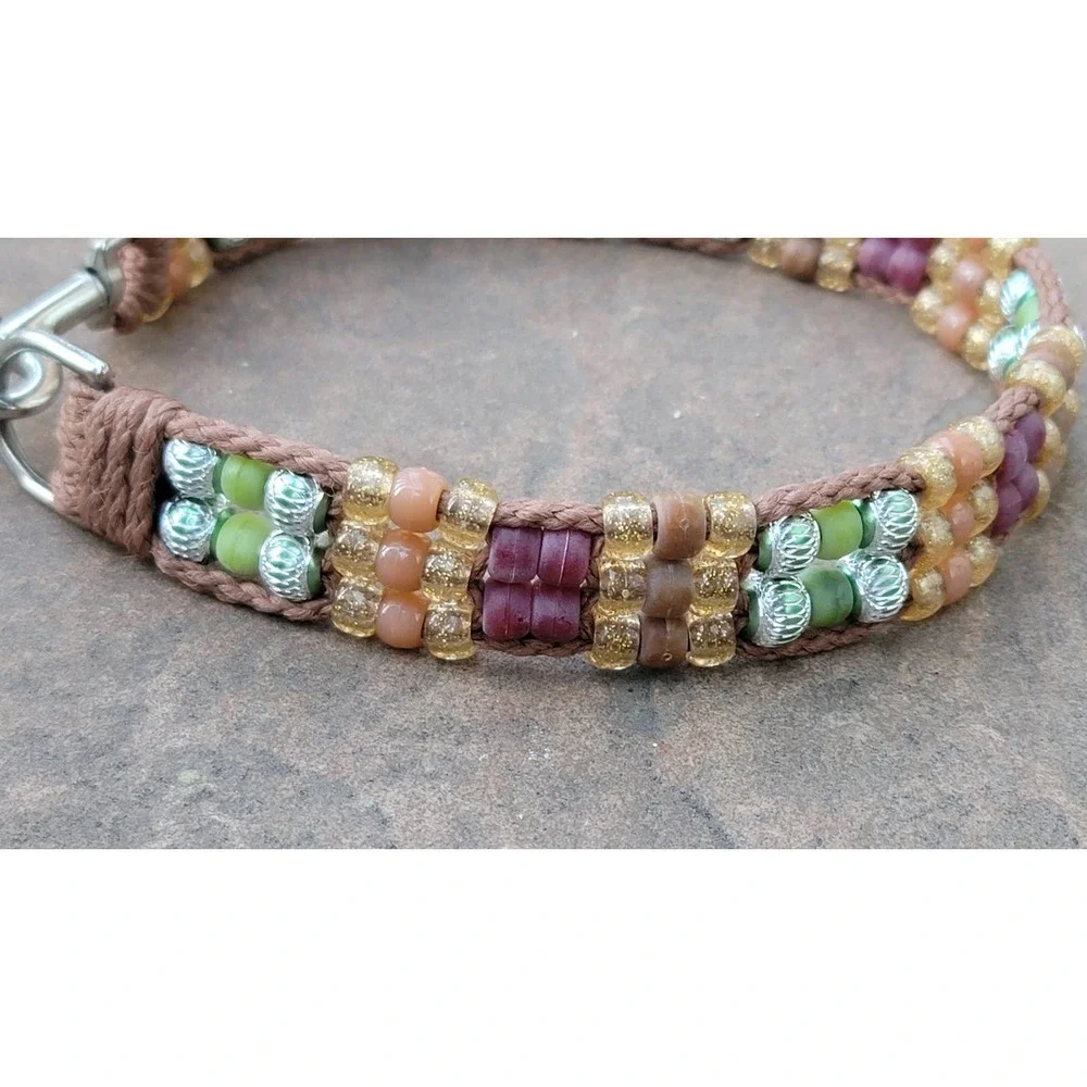 Custom Handmade Beaded Bling Dog Collar - Picture 2 of 2